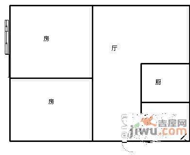 仙河苑2室1厅1卫户型图