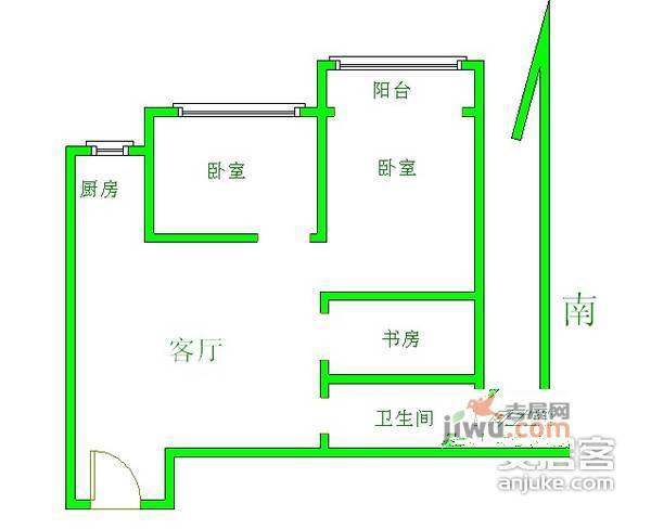 摩天3603室1厅1卫户型图