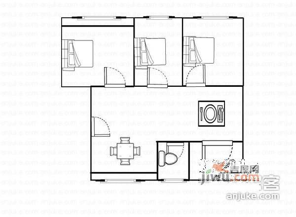 东坊雅居3室2厅1卫户型图