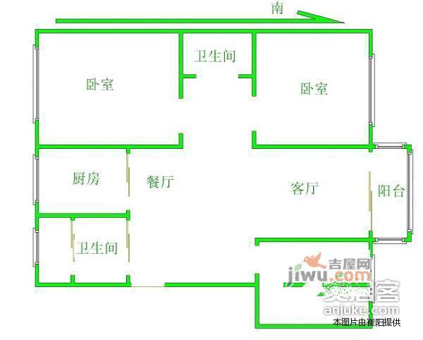 春潮花园一区2室1厅1卫户型图