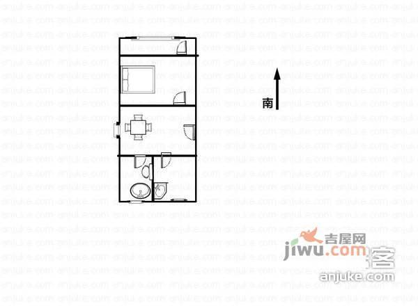 蓓蕾新村1室1厅1卫45㎡户型图