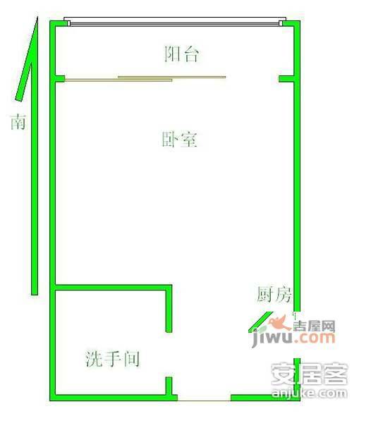 世家名门1室1厅1卫51㎡户型图