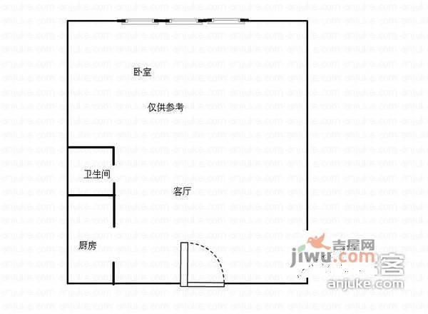 世家名门1室1厅1卫51㎡户型图