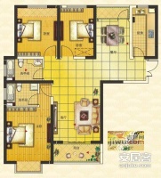 金太湖国际公寓3室2厅2卫139㎡户型图