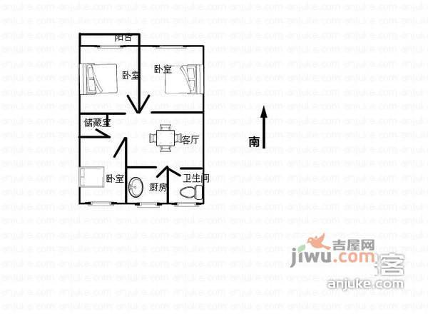 翠云新村3室1厅1卫户型图