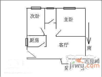 戴周新村2室1厅1卫户型图