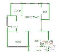 鸿发家园3室1厅1卫130㎡户型图