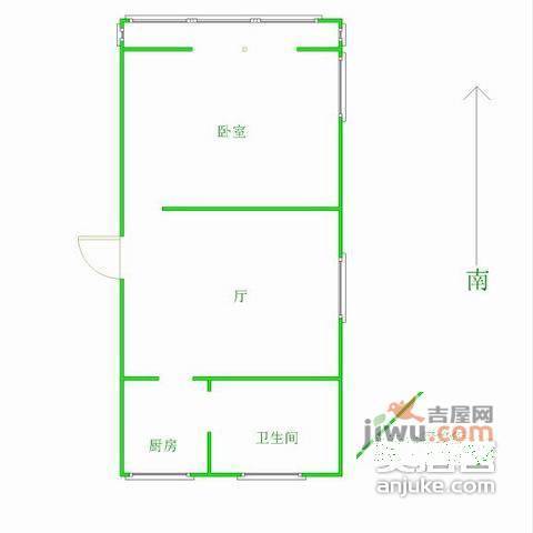 东方瑞景苑1室1厅1卫43㎡户型图