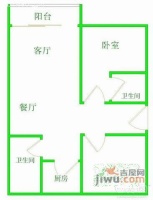 刘潭二村2室2厅1卫69㎡户型图