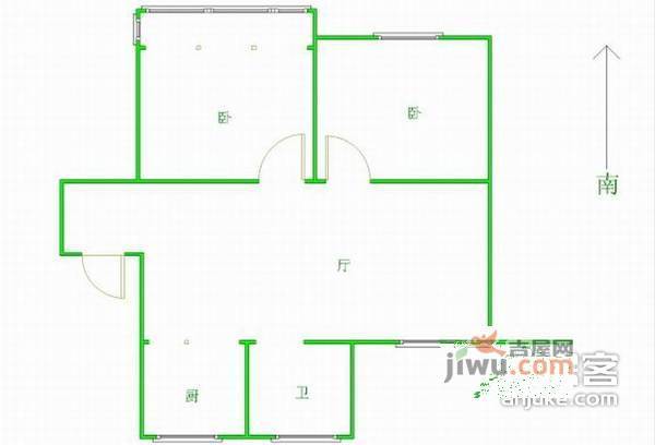 双隆明珠隆舜苑2室1厅1卫户型图