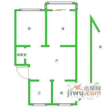 锡州小区2室2厅1卫87㎡户型图