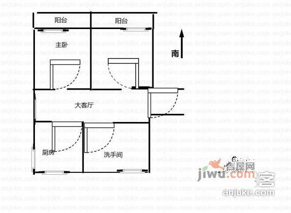 锡州小区2室1厅1卫77㎡户型图