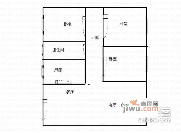 锡州小区3室2厅1卫126㎡户型图