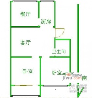 映月苑2室2厅1卫93㎡户型图