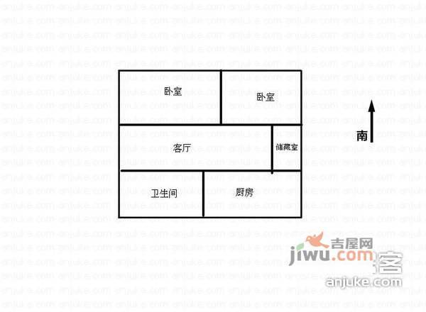 新胜利新村2室1厅1卫71㎡户型图