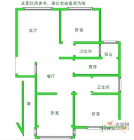凤翔馨城3室2厅2卫128㎡户型图