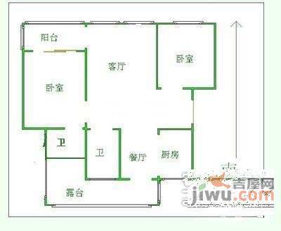 迎溪桥小区2室1厅1卫户型图