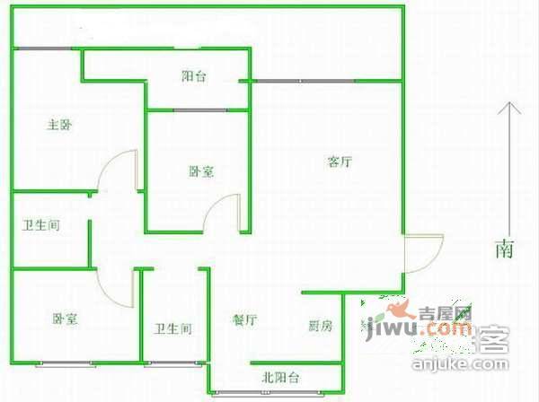 西城纪3室2厅2卫130㎡户型图