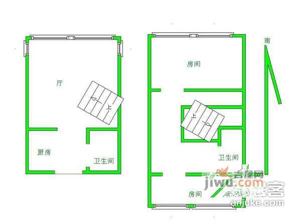 苏豪国际2室2厅2卫84㎡户型图