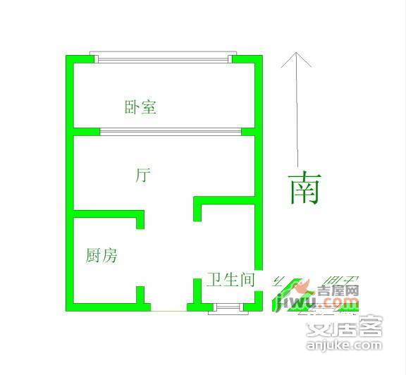 苏豪国际1室1厅1卫77㎡户型图