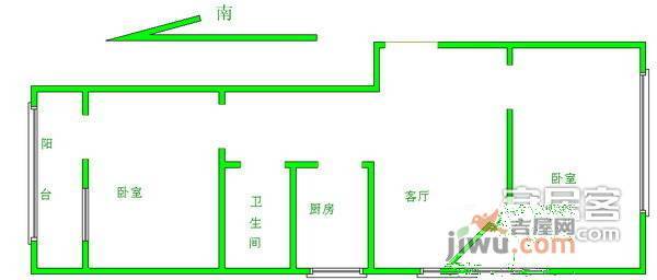 锡惠里住宅小区2室1厅1卫65㎡户型图