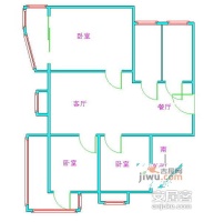 香山名园3室2厅2卫143㎡户型图