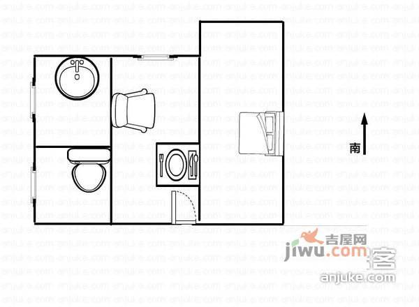 阳光嘉园1室1厅1卫46㎡户型图