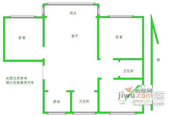 隆泉园3室2厅2卫131㎡户型图