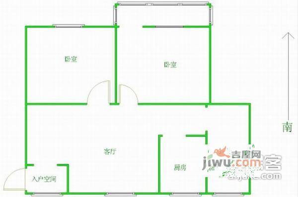 钱桥新村2室2厅1卫96㎡户型图