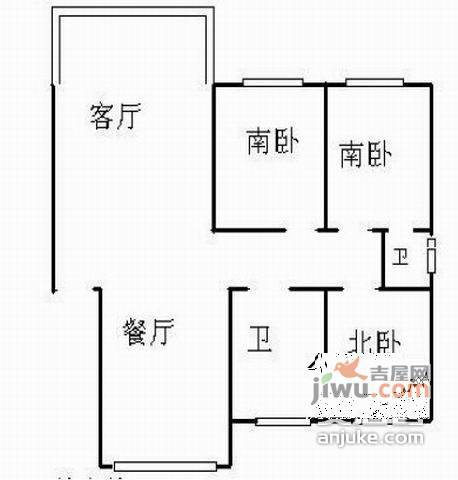 轻院新大楼3室2厅2卫127㎡户型图