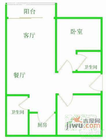 橄榄郡2室2厅1卫106㎡户型图