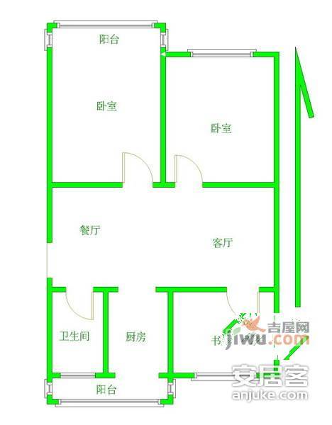 民丰里第一社区2室1厅1卫80㎡户型图