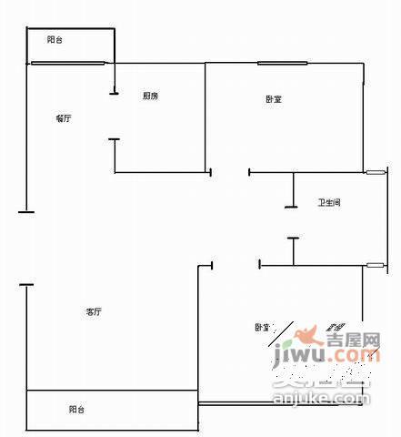 金马国际花园2室2厅1卫98㎡户型图