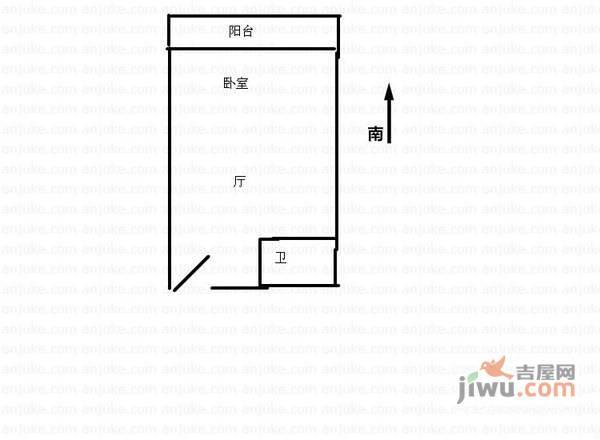 金马国际花园1室1厅1卫66㎡户型图