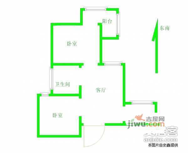 五星家园C块2室1厅1卫76㎡户型图