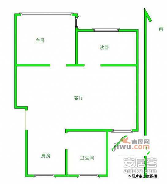 溪南新村2室2厅1卫101㎡户型图