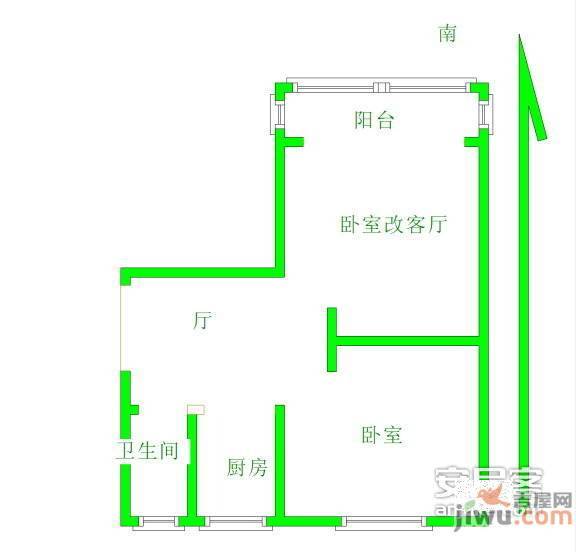 惠峰新村2室1厅1卫74㎡户型图