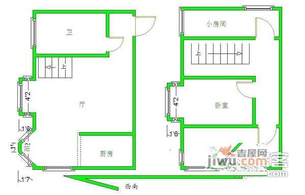 新州人家3室1厅1卫116㎡户型图