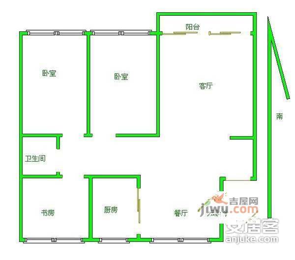 新州人家3室2厅1卫131㎡户型图