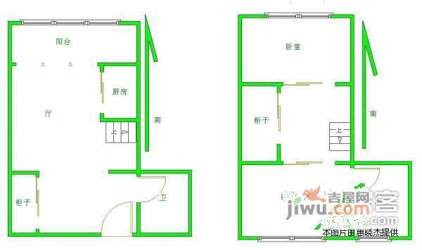 新州人家2室2厅2卫54㎡户型图