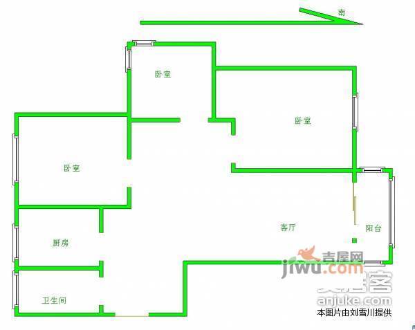 新州人家3室1厅1卫116㎡户型图