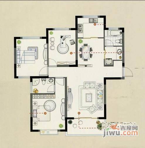 天鹅湖花园3室2厅2卫141㎡户型图