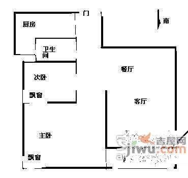 金科观天下2室2厅1卫105㎡户型图