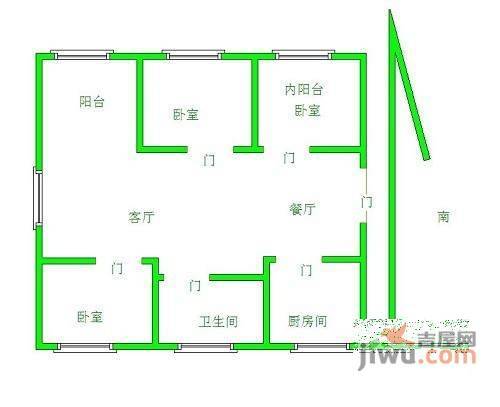 广益佳苑3室2厅1卫116㎡户型图