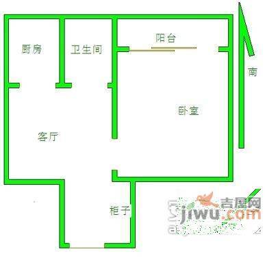 叙康里南1室1厅1卫53㎡户型图