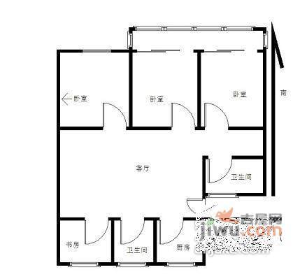 叙康里南3室2厅2卫131㎡户型图