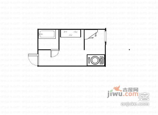 新港公寓1室1厅1卫69㎡户型图