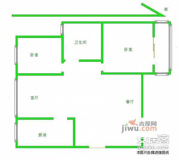 新港公寓2室2厅1卫104㎡户型图