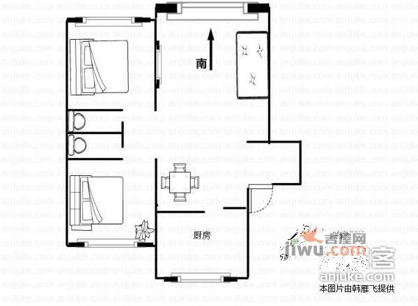 锦园小区2室2厅2卫132㎡户型图