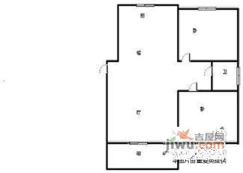 帝苑花园2室2厅1卫92㎡户型图